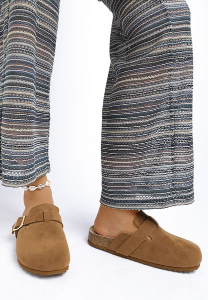 Ratiha Buckle Accent Slip-On Footbed Mules - Tigbul's Variety Fashion Shop