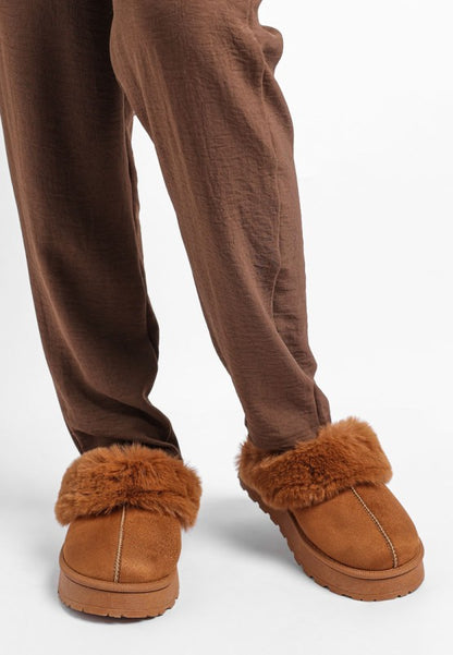 Portho Faux Fur Slip Ons - Tigbul's Variety Fashion Shop