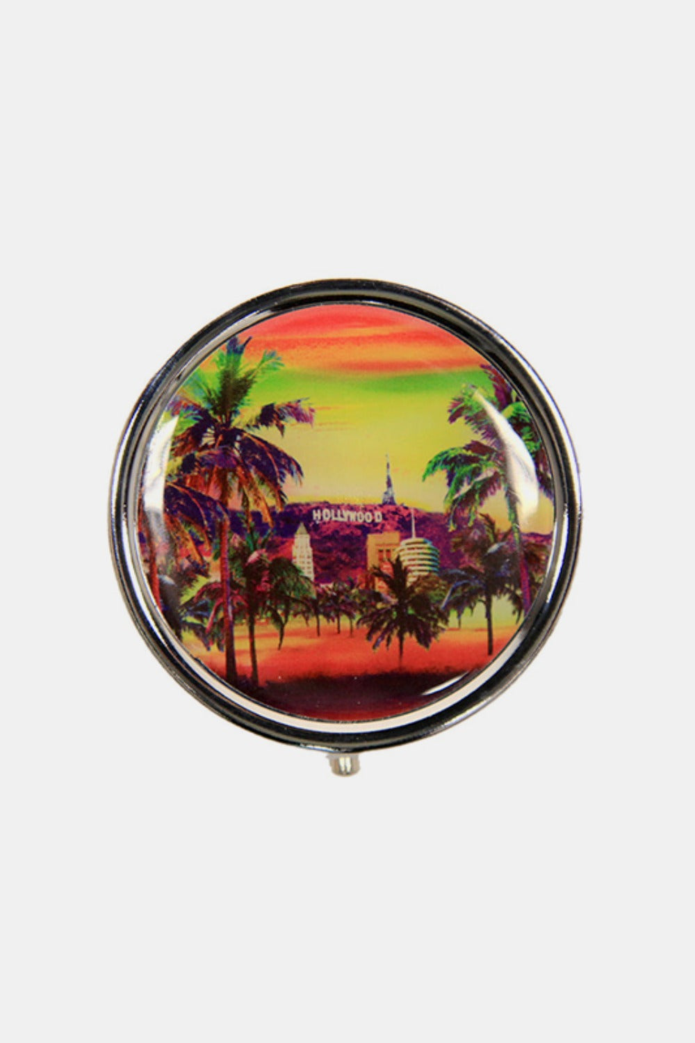 Nicole Lee USA Print Metallic Circular Small Pill Case - Tigbul's Variety Fashion Shop