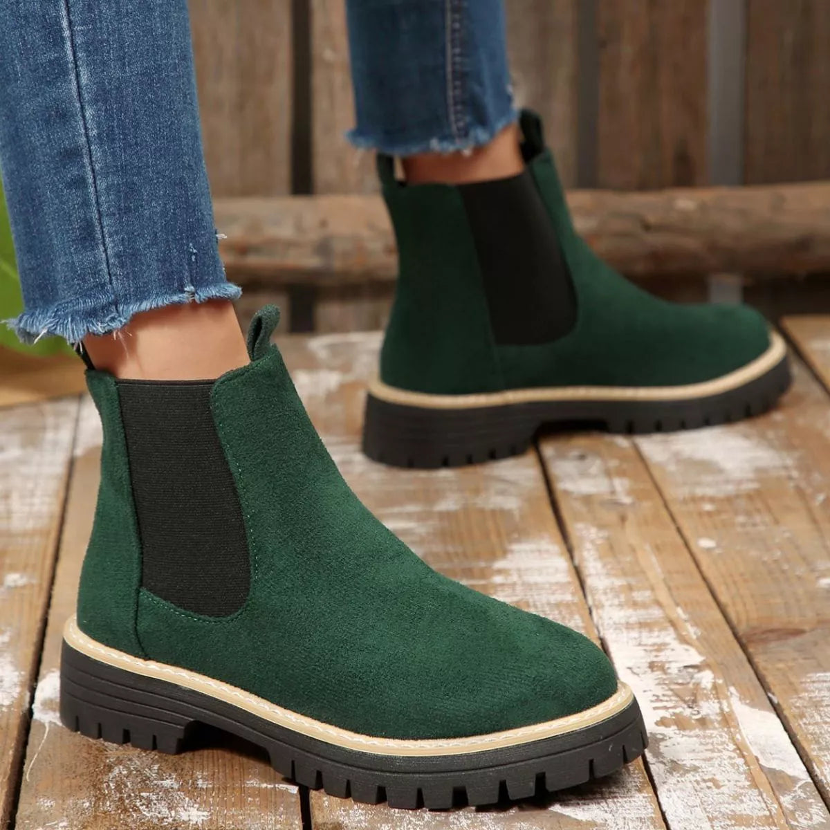 Round Toe Block Heels Boots - Tigbul's Variety Fashion Shop