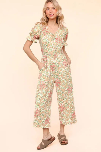 Flora Knit Spring Jumpsuit With Side Pockets - Tigbul's Variety Fashion Shop