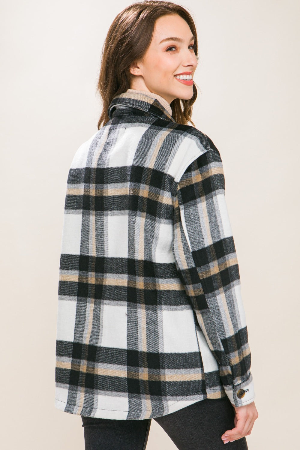 Love Tree Plaid Button Up Shacket - Tigbul's Variety Fashion Shop