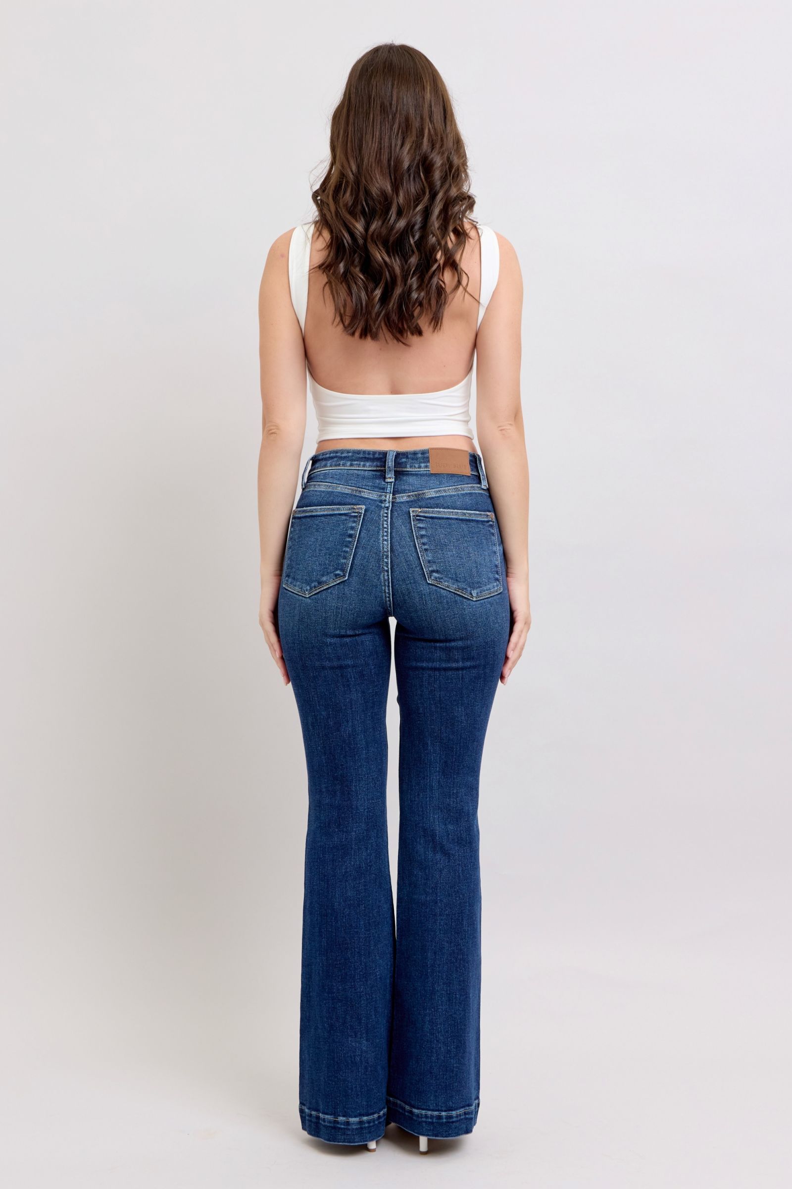 Judy Blue Full Size High Rise Flare Jeans with Pockets Plus Size - Tigbul's Variety Fashion Shop