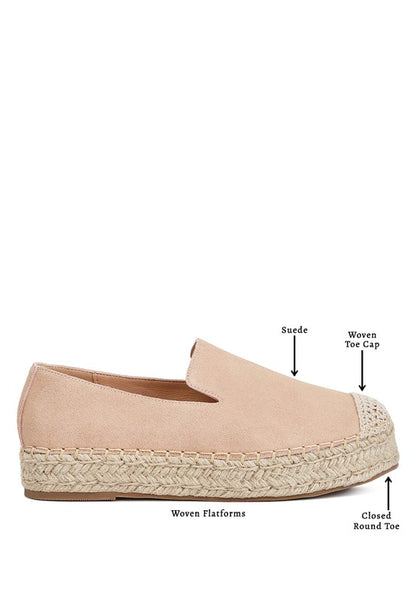 Ellerie Suede Flatform Heel Espadrilles - Tigbul's Variety Fashion Shop