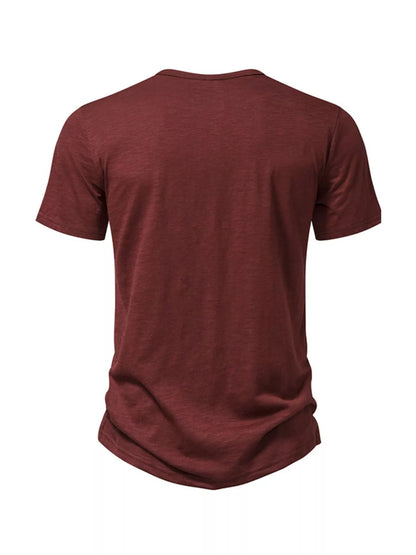 Men's Casual Button Detail Henley T-Shirt - Tigbuls Variety Fashion