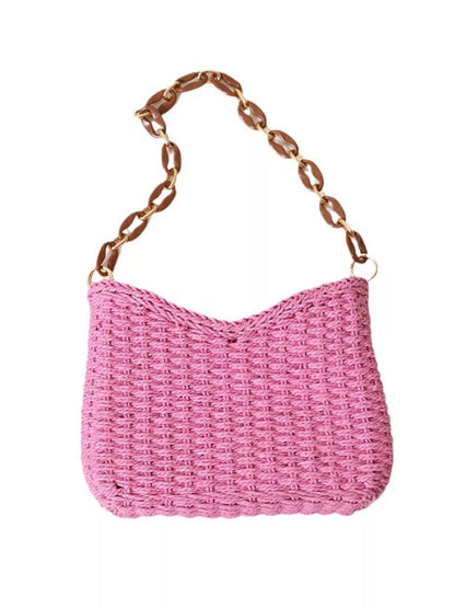 Woven Straw Shoulder Bag - Tigbul's Variety Fashion Shop