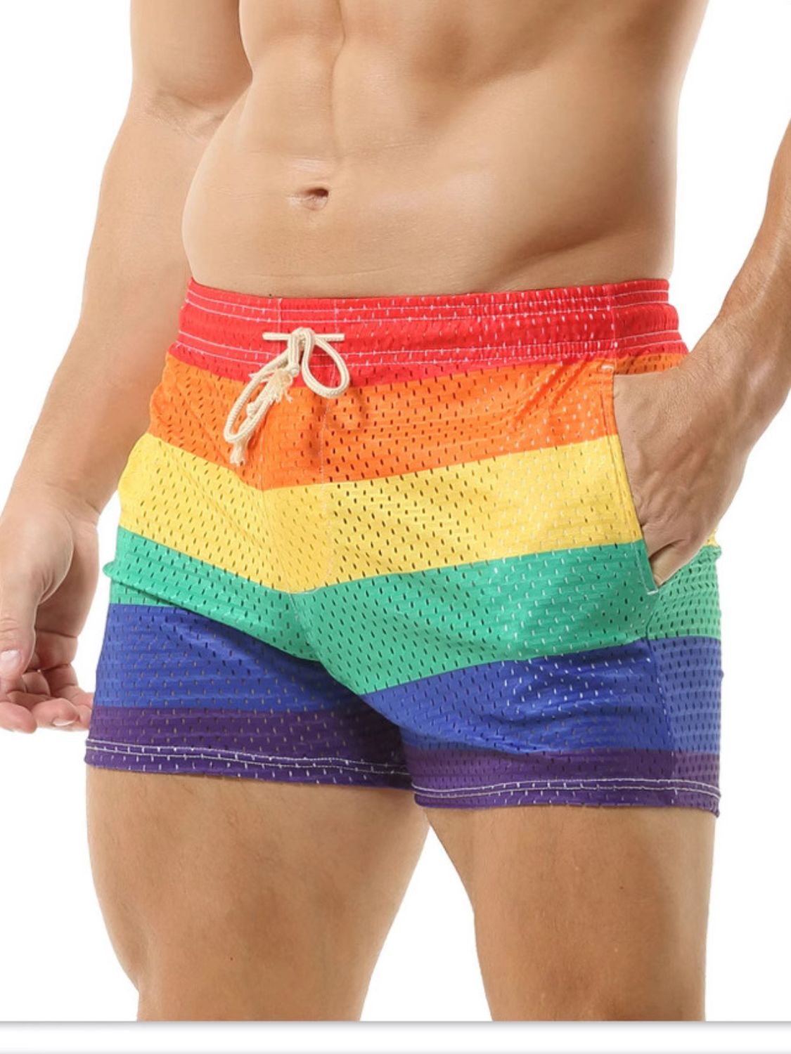 Men's Color Block Drawstring Shorts - Tigbul's Variety Fashion Shop