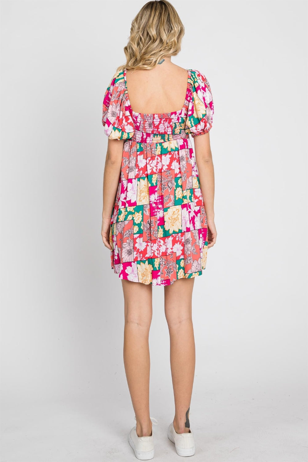 GeeGee Floral Ruff Sleeve Mini Dress - Tigbuls Variety Fashion