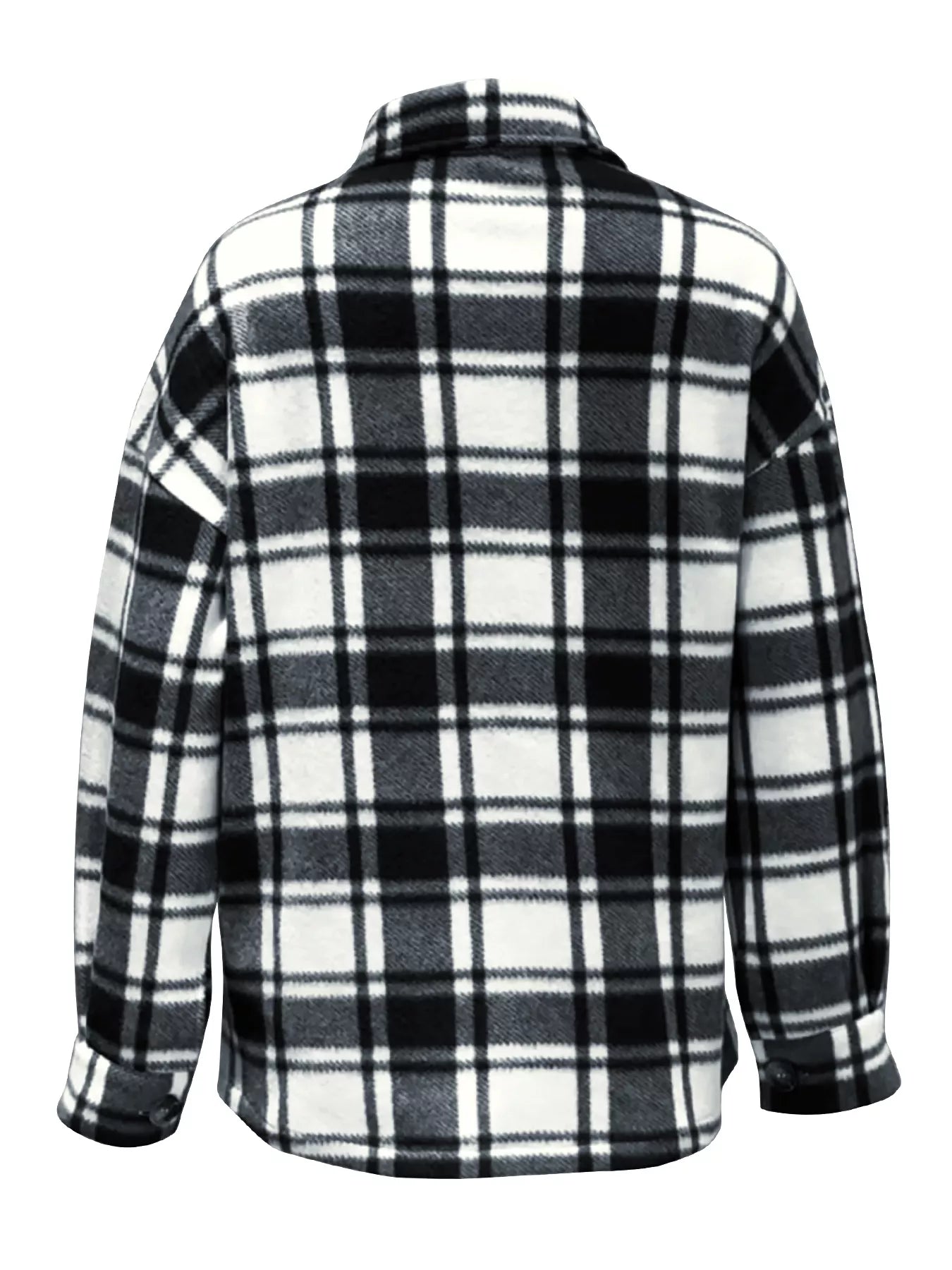 Plaid Button-Up Jacket - Tigbul's Variety Fashion Shop