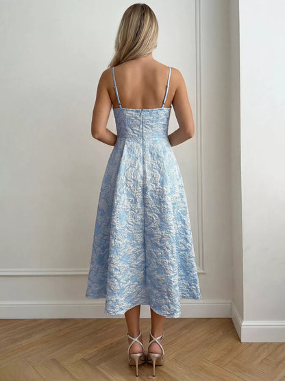 Women's Textured A-Line Spaghetti Strap Midi Dress | Tigbuls Variety