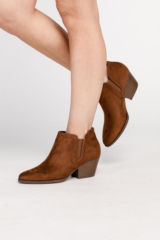 GWEN Brown Faux Suede Ankle Boots - Tigbuls Variety Fashion