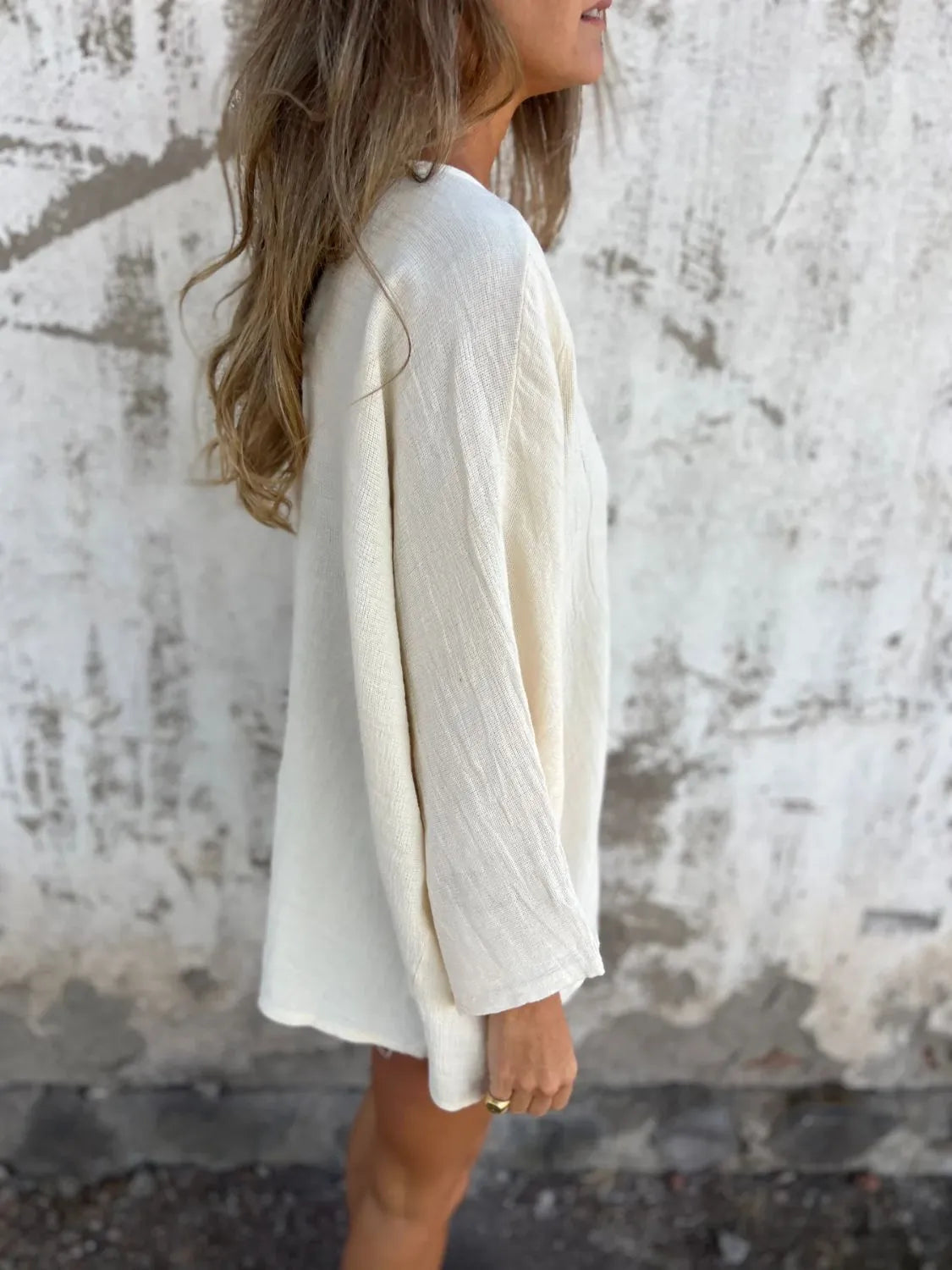 Full Size One Button Long Sleeve Shirt - Tigbul's Variety Fashion Shop