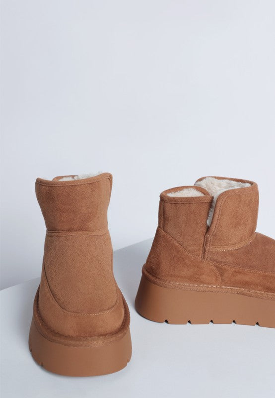 Holias Chunky Heeled Snow Boots - Tigbul's Variety Fashion Shop