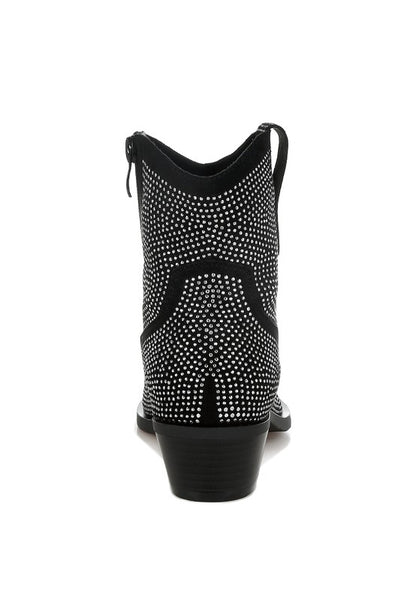 Costello Rhinestones Embellished Cowboy Boots - Tigbul's Variety Fashion Shop
