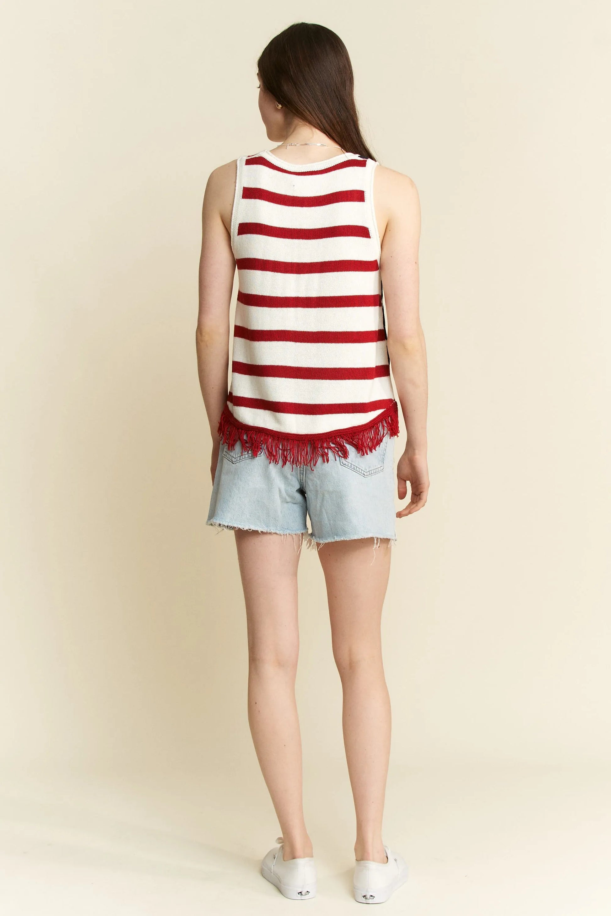 American Flag Fringe Tank Top - Tigbul's Variety Fashion Shop