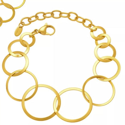 18K Gold-Plated Titanium Steel Round Bracelet - Tigbul's Variety Fashion Shop