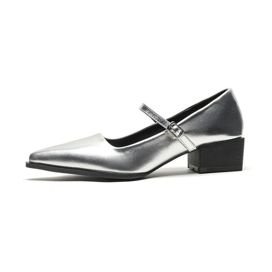 Point Toe Block Heels Pumps - Tigbul's Variety Fashion Shop