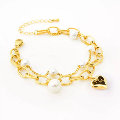18K Gold-Plated Heart Charm Bracelet - Tigbul's Variety Fashion Shop