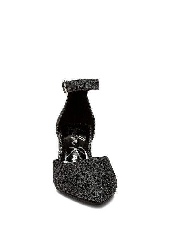 Taznia Glitter Block Heel Sandals - Tigbul's Variety Fashion Shop