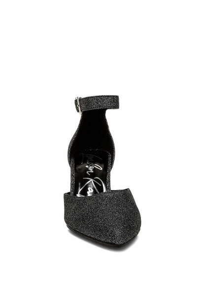 Taznia Glitter Block Heel Sandals - Tigbul's Variety Fashion Shop