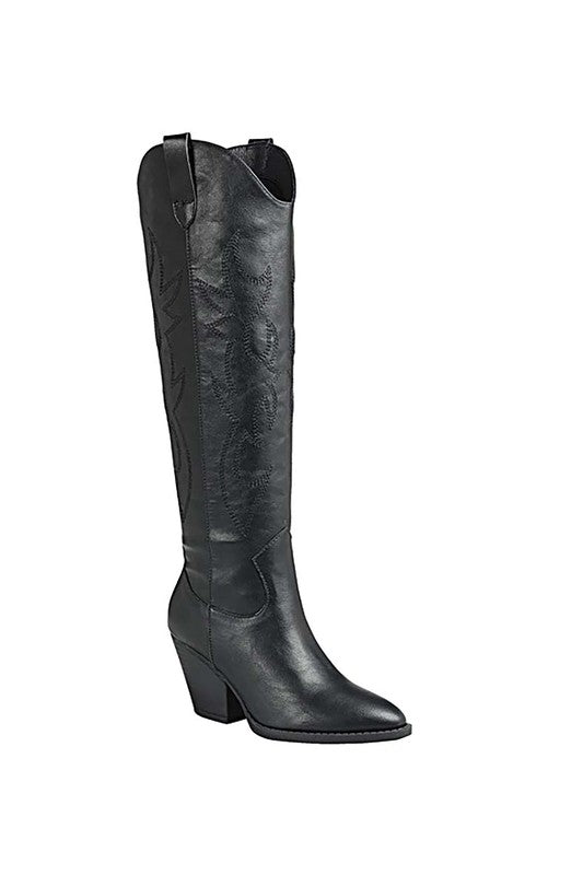 Casual Knee-High Western Boots | Tigbuls Variety Fashion