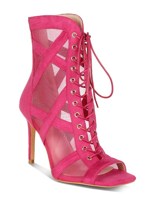 Anarki Mesh Lace-Up Ankle Boots - Tigbul's Variety Fashion Shop