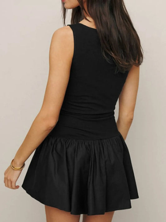 Sleeveless Ruched Mini Tank Dress - Tigbul's Variety Fashion Shop