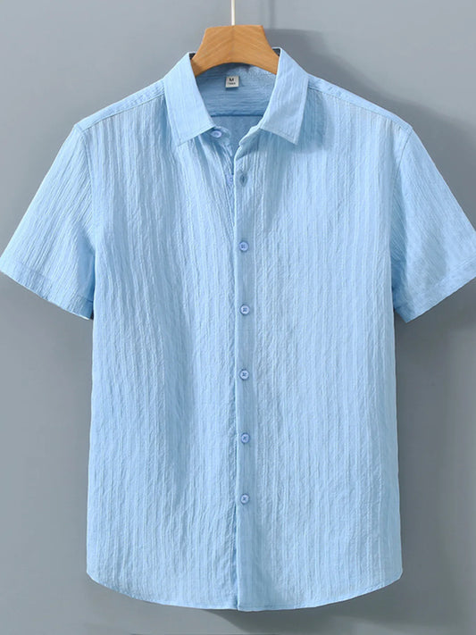 Men's Plus Size Button Up Short Sleeve Shirt - Tigbul's Variety Fashion Shop