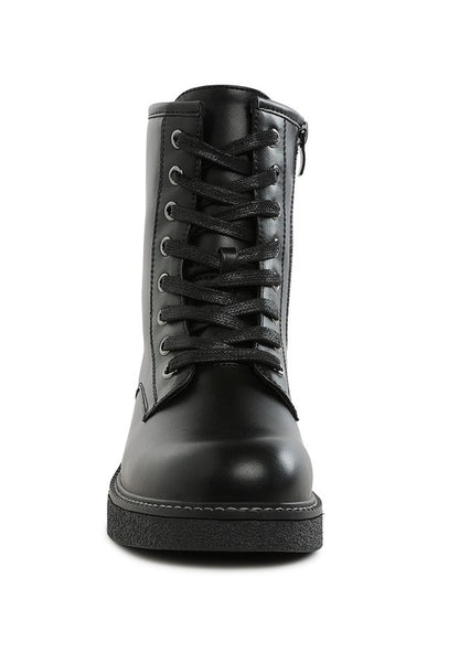 Clover Faux Leather Lace Up Boots - Tigbul's Variety Fashion Shop