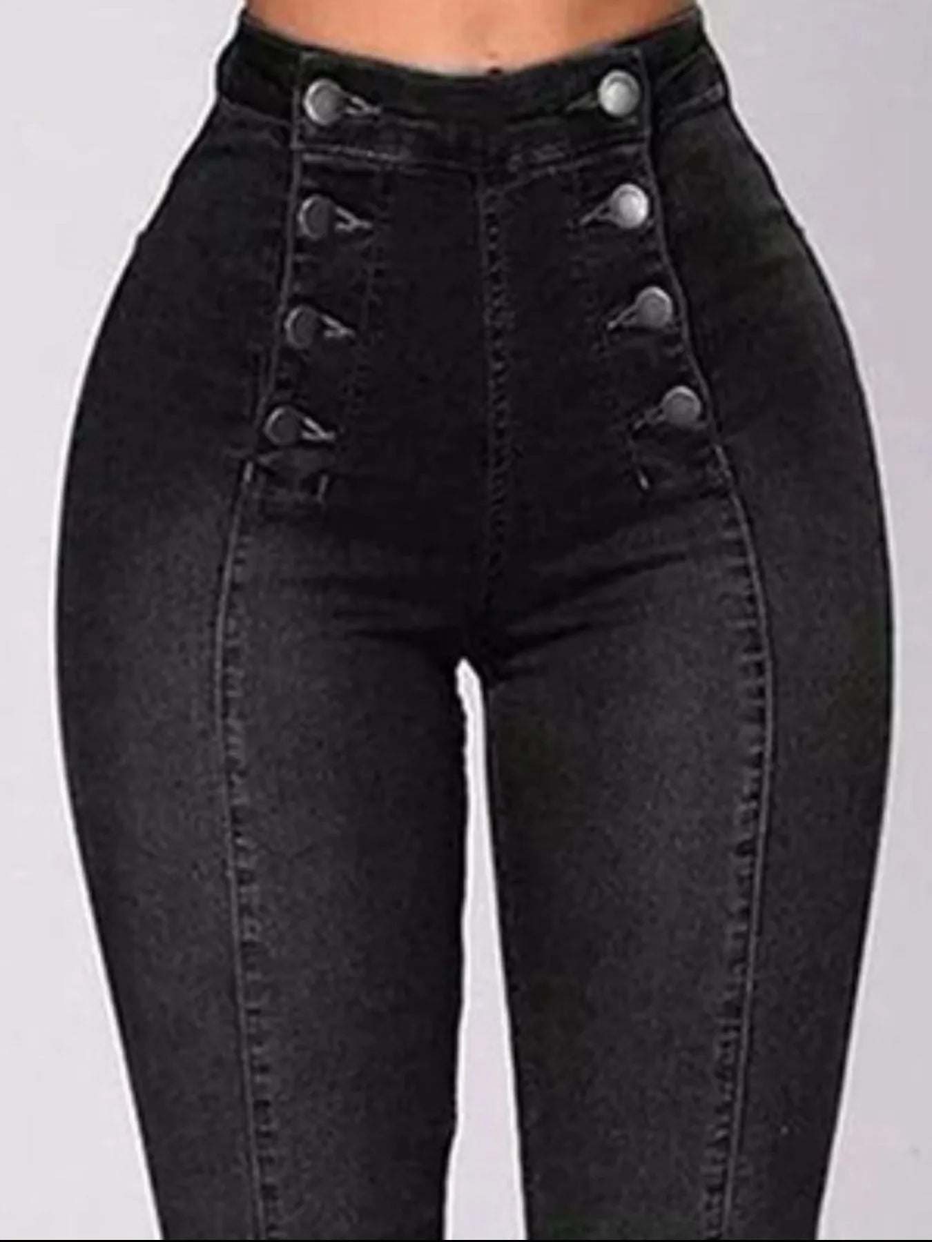 Full Size High-Waisted Double-Breasted Skinny Jeans Plus Size - Tigbul's Variety Fashion Shop