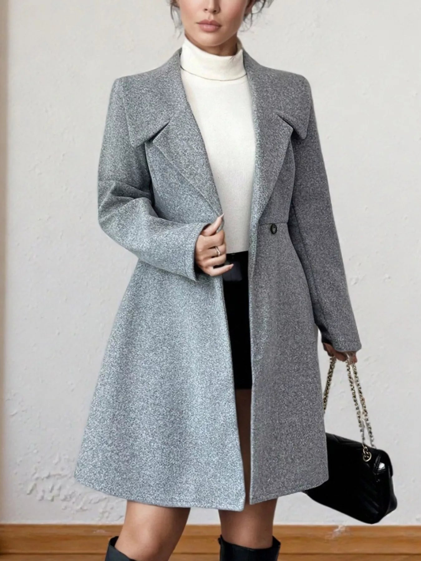 Double-Breasted Wool Blend Coat - Tigbul's Variety Fashion Shop