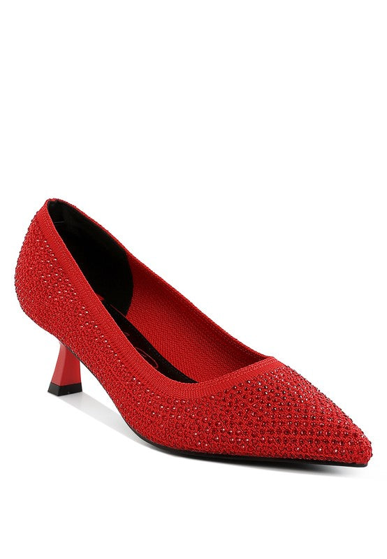 Vimto Breathable Flyknit Rhinestone Pumps - Tigbul's Variety Fashion Shop