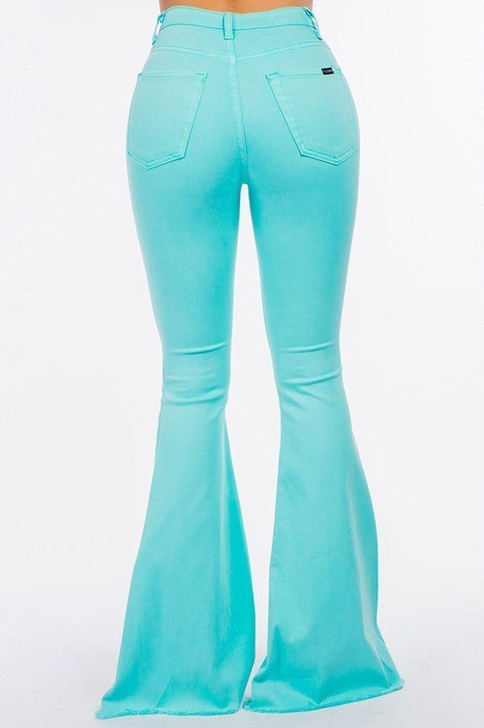 Bell Bottom Jean in Turquoise Inseam 32" - Tigbul's Variety Fashion Shop