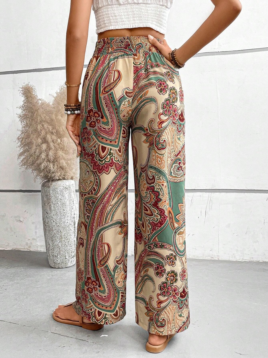 Printed Wide Leg Pants - Tigbuls Variety Fashion