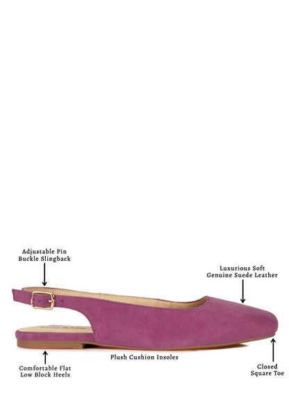 Sozani Genuine Suede Leather Slingback Flats - Tigbul's Variety Fashion Shop