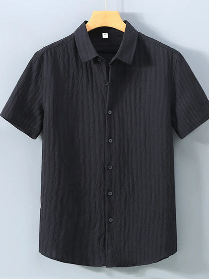 Men's Plus Size Button Up Short Sleeve Shirt - Tigbul's Variety Fashion Shop