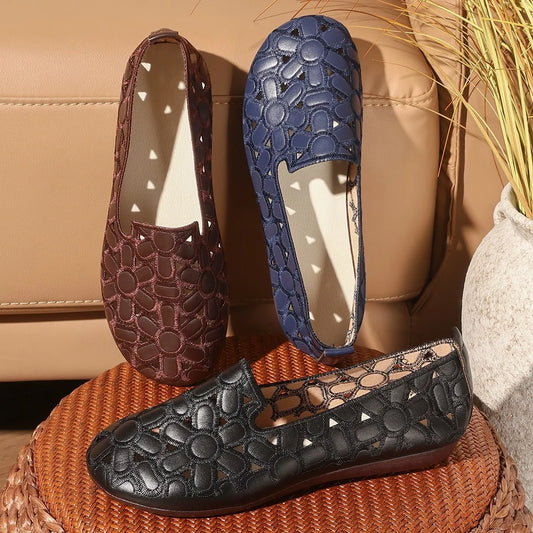 Cutout Round Toe Slip-Ons - Tigbul's Variety Fashion Shop