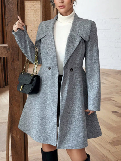 Double-Breasted Wool Blend Coat - Tigbul's Variety Fashion Shop