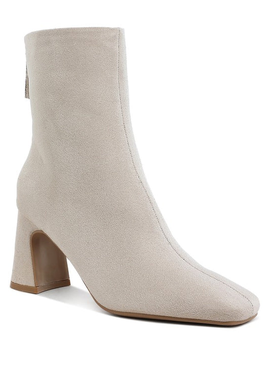 Dimri Square Toe Microfiber Ankle Boots - Tigbul's Variety Fashion Shop