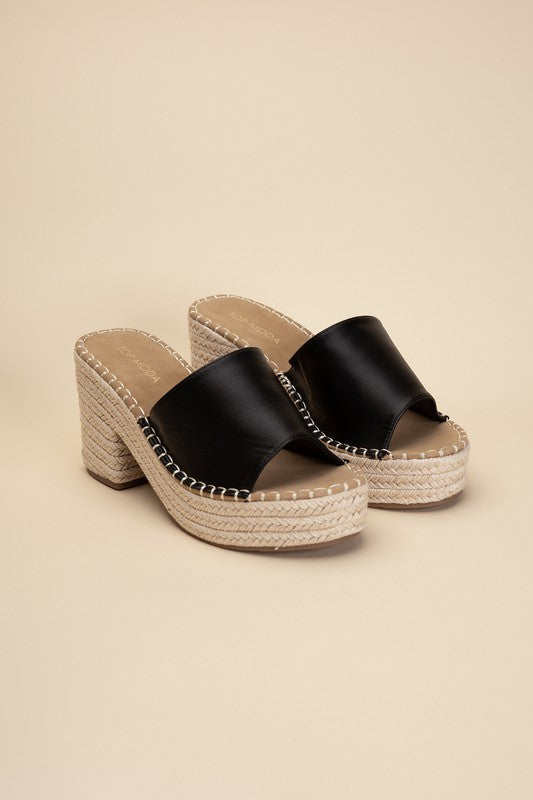 LOCK-1 Espadrille Mule Heels - Tigbuls Variety Fashion