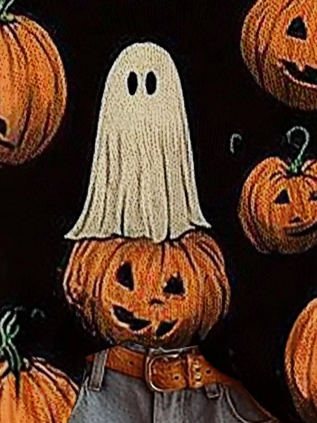 Halloween Graphic Boat Neck Sweater Sizes Small up to 5XL | Tigbuls