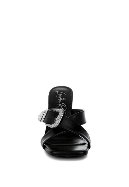 Mohaya Engraved Metallic Buckle Sandals - Tigbul's Variety Fashion Shop