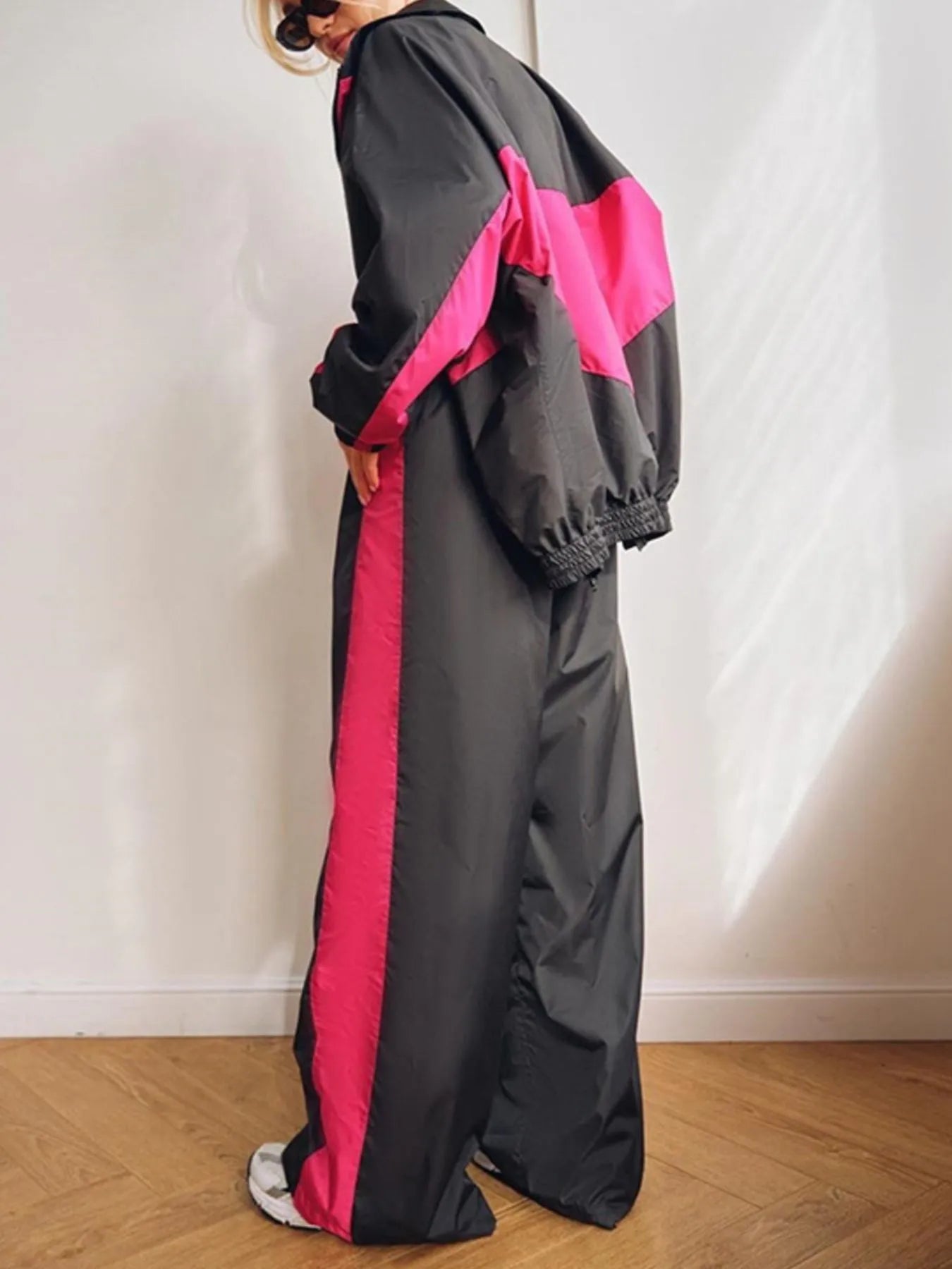 Zip Up Long Sleeve Top and Pants Set - Tigbul's Variety Fashion Shop