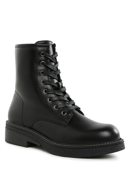 Clover Faux Leather Lace Up Boots - Tigbul's Variety Fashion Shop