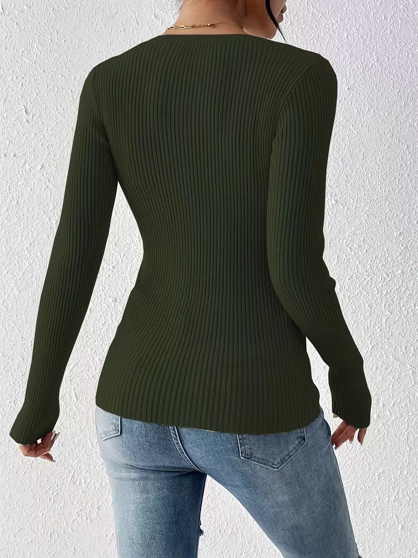 Ribbed Knit Button Front Knit Top - Tigbul's Variety Fashion Shop