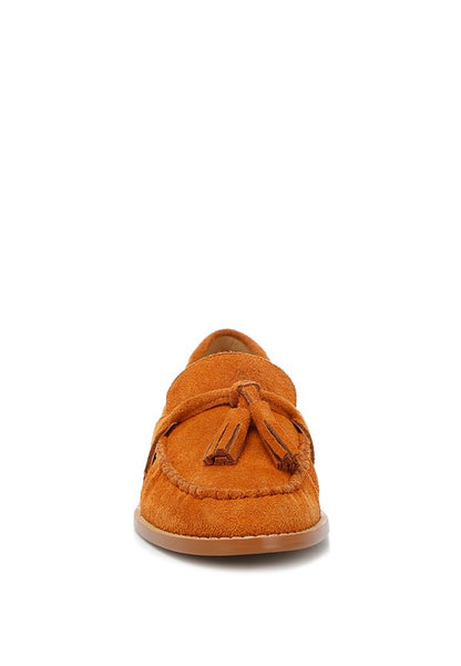 Rhone Tassels Detail Suede Loafers - Tigbul's Variety Fashion Shop