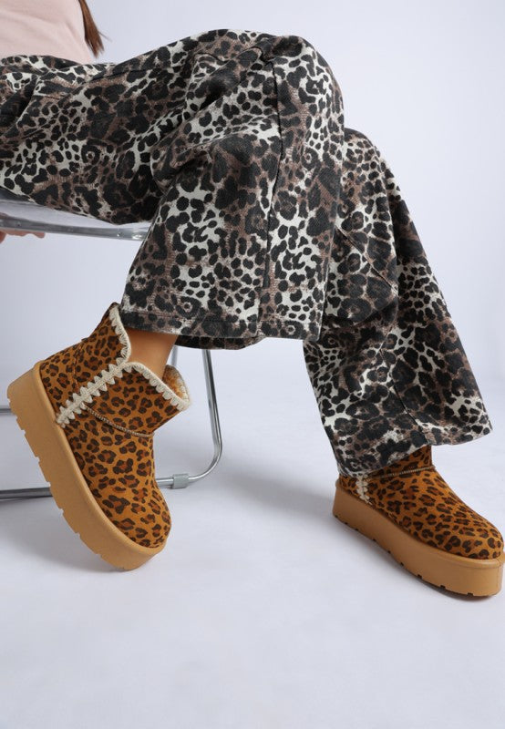Rochas Leopard Print Snow Boots - Tigbul's Variety Fashion Shop