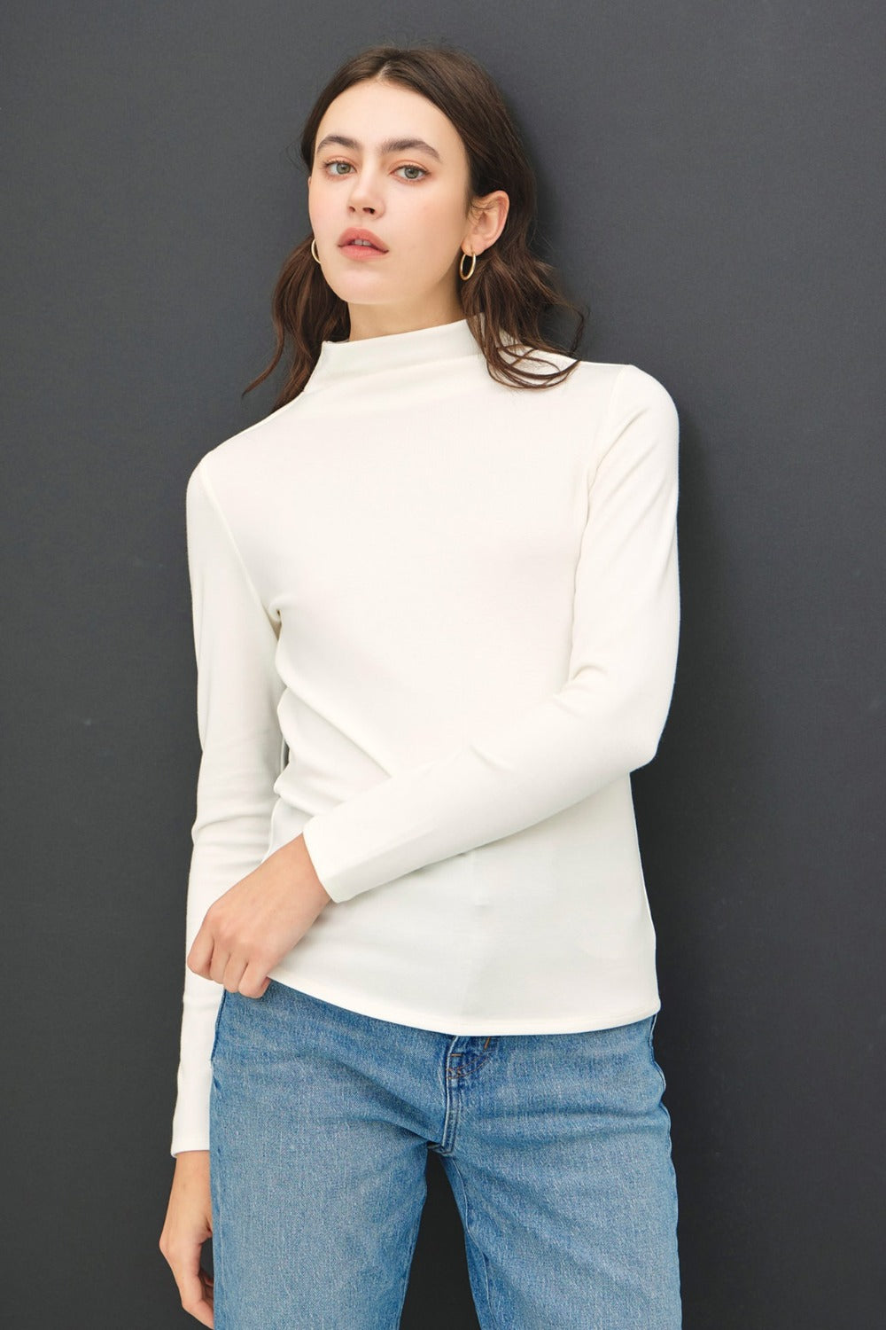 Be Cool Mock Neck Long Sleeve T-Shirt - Tigbul's Variety Fashion Shop