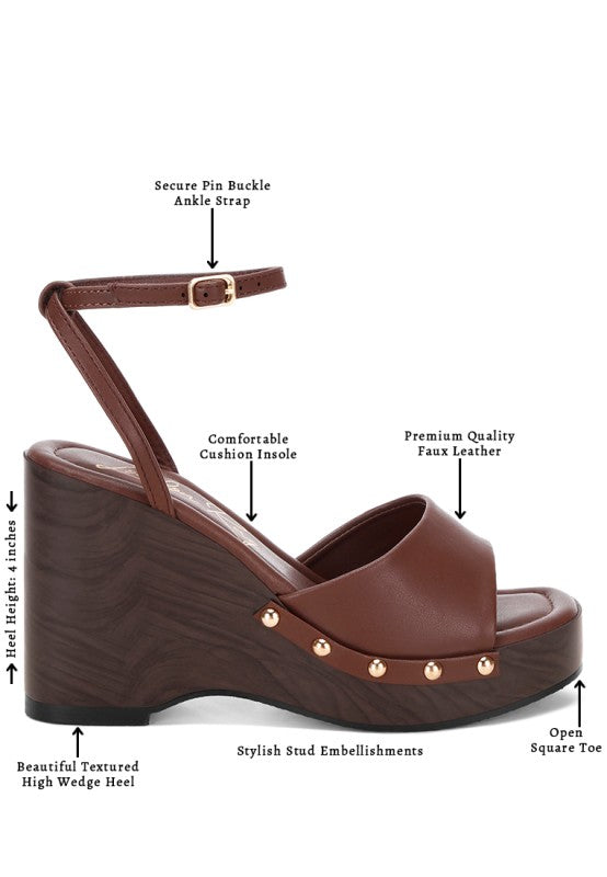 Ankle Strap Studded Wedge Sandals | Tigbuls Variety Fashion Shop