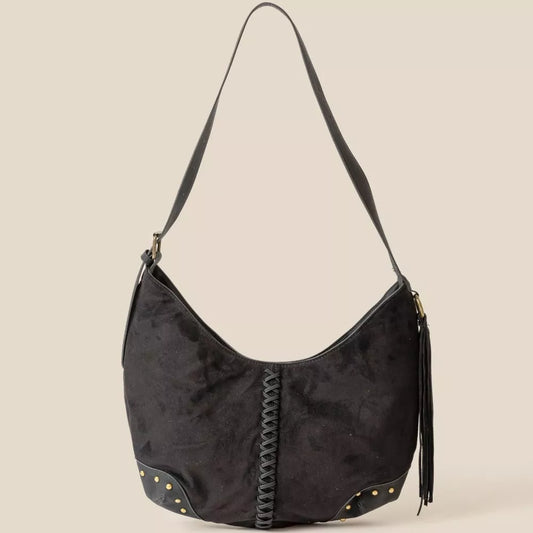 Fame Braided Detail Hobo Shoulder Bag - Tigbul's Variety Fashion Shop